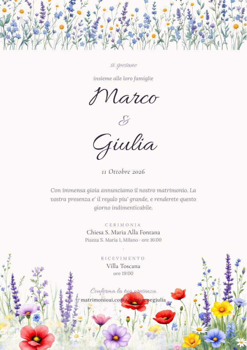 Invito tema Wildflower Meadow